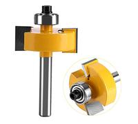 Keenso Broca Enrutadora de Rebaje con Vástago de 1/2"H - 1/4" con Rodamientos para Madera Maciza, Tableros de Partículas y Madera Contrachapada