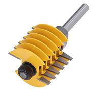 Keenso Broca Enrutadora, Herramienta Cortadora Ajustable con Vástago de 8mm para Carpintería, Cabeza de 46mm, Acero Al Carbono Duradero, 1 Pieza