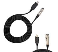 Keenso Cable Adaptador USB XLR de 2,8 M con Luz LED para Grabación por Computadora, Plug and Play, Adecuado para // Usuarios