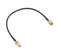 Keenso Cable Coaxial RG174 de 15 Cm con Adaptador SMA Macho a Hembra de Latón Chapado en Oro para una Transmisión de Señal Confiable, Fácil Instalación Ideal para Profesionales y Aficionados