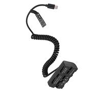 Keenso Cable de Alimentación de Resorte Tipo C NP F550 Adaptador de Batería Ficticia con Múltiples Tecnologías de Protección, Plástico, Larga Duración 1 X Batería Ficticia para