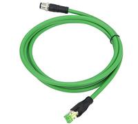 Keenso Cable de Conexión M12 a RJ45, IP67 Impermeable | Conductor 24 AWG, cubierta PUR, uso de bus de campo, equipo de fábrica, comunicación de datos