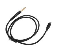 Keenso Cable de Guitarra USB C a 6.35 Mm Cable de Sonido de Alta Fidelidad de Alta Fidelidad para Altavoz de Mezclador de bajo de Guitarra, Nylon Black (1M)