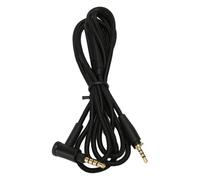 Keenso Cable de Repuesto para Auriculares, Enchufe en ángulo Recto con Micrófono para Auriculares, Cable de Nailon de 1,5 M