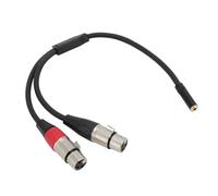 Keenso Cable Divisor en Y Premium de 1/8 a Doble XLR Hembra para una Transmisión óptima de Señal, Convertidor de Micrófono Hembra de 3,5 Mm a 2 XLR para Decodificador de Sonido, PVC Negro
