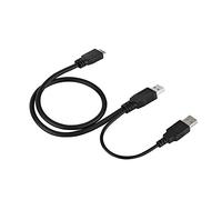 Keenso Cable USB 3.0 macho a MicroB macho en Y con fuente de alimentación, interfaz USB A para disco duro móvil de 19,69 pulgadas para S5