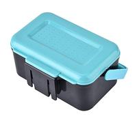 Keenso Caja de Cebo de Pesca Portátil Caja de Aparejos de Pesca ABS 13 X 9,5 X 6,5 Cm con 2 Compartimentos Pinzas de Capa Intermedia Tapa Transpirable Asa de Transporte para de Lombrices con Cebo Vivo