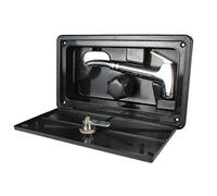 Keenso Caja de Ducha para RV Al Aire Libre, Kit de Ducha de Nailon Ligero con Válvula de Grifo de, Varita de Manguera, para Remolques de Viaje, Casas Móviles RV 5WD (Black)