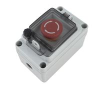 Keenso Caja de Interruptor de Parada de Emergencia Impermeable con Botón de Apagado para Aplicaciones en Interiores y Exteriores Construcción de ABS Resistente 154 X 80 X 11,3 Mm