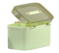 Keenso Caja Portátil de Doble Capa, Botiquín de Primeros Auxilios Doméstico Transparente, Caja Médica de Gran Capacidad para Seguridad Infantil, Material PP (Verde Aguacate)