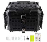 Keenso Caja Trasera para Motocicleta, BaúL para Equipaje de Motocicleta de Aleación de Aluminio de 50 L con Forro de Cuero Suave y de Bloqueo, para Viajes y Desplazamientos