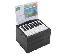 Keenso [Calendario de Piano con Volumen Ajustable] Lecciones de Msica Recargables y Fciles de Usar para Mentes Creativas con Pegatinas de Notas Musicales y Puerto de Carga USB (Black