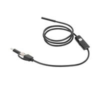 Keenso Cámara Endoscópica con Luz, Cámara Boroscopio USB Flexible con 6 LED, 3,28 Pies para Dispositivos y Tareas de Inspección