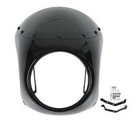 Keenso Carenado de Faro de Motocicleta, Parabrisas Protector de Carenado de Faro de Motocicleta de 7 Pulgadas Universal para la Mayoría de Las Motocicletas Faro Redondo(Negro Brillante)