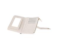 Keenso Cartera corta de piel sintética para mujer con múltiples ranuras para tarjetas, tarjetero de crédito de moda para uso diario, para mujer, White, #812, Casual