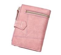 Keenso Cartera corta de piel sintética para mujer con múltiples ranuras para tarjetas, tarjetero de crédito de moda para uso diario, para mujer, Pink, #811, Casual