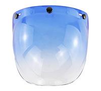 Keenso Casco Bubble Shield, Cara Abierta Casco Visera Casco de Motocicleta Bubble Visor Bubble Shield Accesorios para Cascos de Motocicleta (Azul)