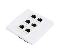 Keenso Cat6 Ethernet Wall Plate 6 Conexión Femenina Conexión, Tamaño Estándar de Compuestos Cat5, Cat5e, Cat6, Cat6A, Ideal para Configuración de Red Doméstica
