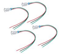 Keenso CATHOD CATHOD PREFERENCIAS RONDAS LED IMPREPERSIR INDICADOR LUZ 10 Mm 3-6 V para Modificación de Examen Automotriz (Rojo, Verde)