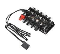 Keenso Centro de Ventilador de Enfriamiento de la Placa Base del Chasis por Computadora de 10 Canales, Centro de PWM Premium para CPU y Ventiladores Tradicionales, Conexión Directa a la Fuente de