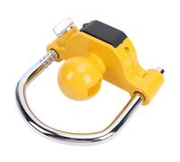 Keenso Cerradura de Acoplador Universal, Cerradura de Enganche de Remolque Antirrobo Resistente para Remolques RV, Color Amarillo, Tamaño Ajustable