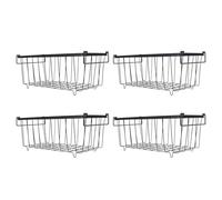 Keenso Cesta de almacenamiento para congelador de 4 piezas, cesta de hierro con organizador de congelador 37 x 18 x 15,5 cm, diseño de alambre con asas de congelador, refrigerador, clasificación de