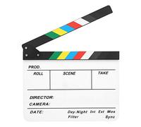 Keenso Clapperboard Photography Props Director Board Tool Imán Incorporado para Producción de Video, Edición, Pizarra Blanca a Rayas Coloridas, 11.8x9.8in (Pizarra de Tiras de Colores (PAV1))