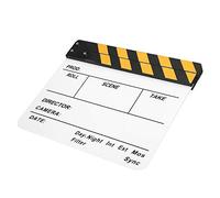 Keenso Clapperboard Photography Props Director Board Tool Imán Incorporado para Producción de Video, Edición, Pizarra Blanca a Rayas Coloridas, 11.8x9.8in (Pizarra Raya Amarilla (PAV1Y))