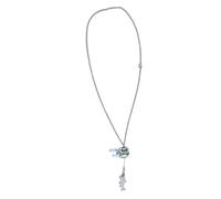 Keenso Collar de Carrete de Pesca, Mini Colgante de Carrete de Pesca de Aleación con Giratorio, Cadena de 15 Pulgadas para Pescadores y Amantes de la