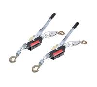 Keenso Come Along Winch, 2PCS 2 Ganchos 4400 Lbs Capacidad de Tracción Alambre de Acero Trinquete Polipasto Extractor de Cable con Mango de Goma Ganchos de Aleación Galvanizada