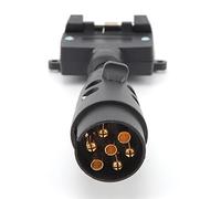 Keenso Conector de Cableado del Remolque, Enchufe Masculino Redondo de 7 Pines a 7 Pines Adaptador de Zócalo Femenino Plano, Uso Versátil, Estabilidad Mejorada, Instalación Fácil, Conversión Fácil,