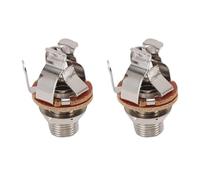 Keenso Conector de Salida de Guitarra de 2 Uds, Conector Mono de Latón, Reducción de Ruido de Conexión Segura, Compatible con Instrumentos Eléctricos de 1/4 de Pulgada (SILVER)