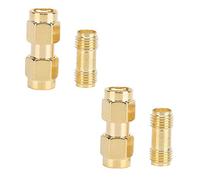 Keenso Conector SMA Preciso Durable para el Adaptador de Doble Paso Doble Masculino a Masculino de Alto Rendimiento + 2pcs Femenino a Conector Femenino para Entusiastas de la Electrónica