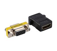 Keenso Conector VGA - Placa de pared blanca, conexiones de alta velocidad para extensiones de cable ordenadas, plástico ABS, 1 conector + 1 conector VGA AV, cueva de pared