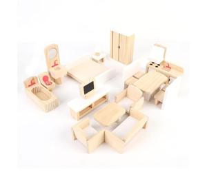 Keenso Conjunto de Juego de Roles de Madera de Madera Sólida, Juego de Muebles de Imaginativo para la Sala de para Niños, Hechas de Materiales de Resistentes, Integral con Mesas, Sillas, Sofás,