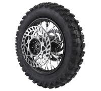 Keenso Conjunto de Neumático de Llanta de Rueda Trasera de 10 Pulgadas, 80 100 10 3.00 10 Diseñado con Precisión para Motos de Cross, con Eje de 12 Mm, Rotor de Freno de 190 Mm, Piñón