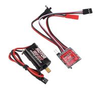 Keenso Controlador de Velocidad Eléctrico ESC 30A Cepillado para Coches RC 1/16 1/18 con Freno 2S Lipo Compatible N20 030 050 130 180 Motores Mini Vehículos (60T)