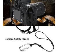 Keenso Correa de Seguridad Universal para Cámara con Ganchos de Clamp/Holder, Correa para Cámara DSLR Fuerte y Segura, para Fotógrafos, Metal + Nailon, 2 uds.