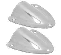 Keenso Cubierta de Ventilación Tipo Almeja de 2 Piezas, Cubierta Protectora de Paso de Cable de Acero Inoxidable para Embarcaciones Marinas, con Orificios para Tornillos para un Fácil
