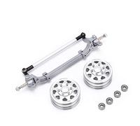 Keenso Cubo de Llantas de Rueda Delantera Resistente, Cubo de Rueda de Metal para Piezas de Ruedas de Coche RC, Modelo 1/14, Aleación de Aluminio Plateado, Resistente Al Desgaste, Duradero