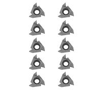 Keenso Cuchillas de Torneado CNC Duraderas de 10 Piezas, Inserciones de Corte de Hilo de Acero de Tungsteno para Torno, Herramienta de Procesamiento de Acero Eficiente, 16ER AG55