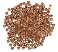 Keenso Cuentas de madera de melocotón, exquisita artesanía de 0,6 cm para collares, pulseras, colgantes, 200 piezas para amantes de las manualidades