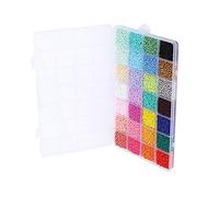 Keenso Cuentas de Semillas de Vidrio, 14000 Piezas, Cuentas Coloridas de 2 Mm para Hacer Joyas, Pulseras, Semillas con Caja de Almacenamiento para Adultos y Niños