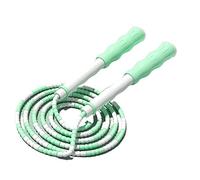 Keenso Cuerda de Saltar Segmentada Cuerda de Saltar de Plástico PP Flexible con Cuentas Desenredada Ajustable para Niños (Verde)