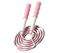 Keenso Cuerda de Saltar Segmentada Cuerda de Saltar de Plástico PP Flexible con Cuentas Desenredada Ajustable para Niños (Rosa)