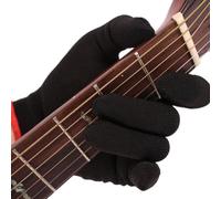 Keenso de Guitarra, Protector de Dedos de Nailon Negro para Músicos, Ajuste Cómodo para Principiantes y Profesionales que Tocan Guitarra, Violín, Banjo, Ukelele (L)