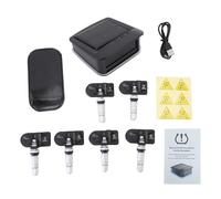 Keenso de Monitoreo de Presión de Neumáticos, TPMS con Energía Solar con 6 Sensores, Retroiluminación de Doble Color Azul Rojo, Pantalla de Presión de Temperatura en Tiempo Real, para
