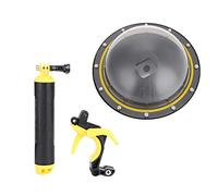 Keenso Dome Port Carcasa Impermeable para Cámara 5/6/7 Resistente y Duradera para Fotografía Aérea, Amarillo/Negro, 7,1 Pulgadas