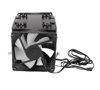 Keenso Eficiente 9 Cm CPU Cooler Dual Tower 6 Tipes de Calor de Cobre 3 Ventilador Colorido Luz para Profesionales Negro de Aluminio