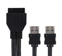 Keenso El Cable Frontal de Escritorio USB3.0 de Alta Velocidad Garantiza una Transmisión de Datos sin Errores para Montaje en Panel Negro 0,8 M/2,62 Pies para Constructores de PC (#1)